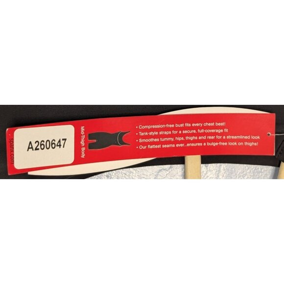 Spanx Womens Black Mid-Thigh Body Shaper 1X Compression Tank-Style Smooths Tummy - Picture 6 of 13